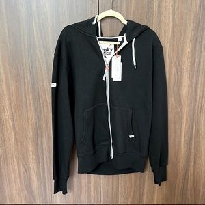 Superdry Brand New with Tags Black Hooded Zip Up Sweatshirt